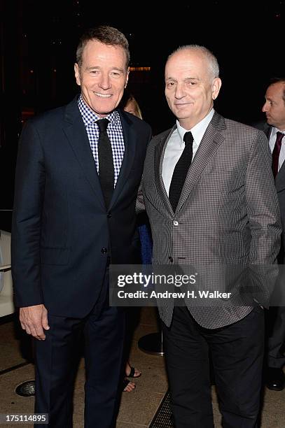 Actor Bryan Cranston and writer David Chase attend the "Breaking Bad" NY Premiere 2013 after party at Lincoln Ristorante on July 31, 2013 in New York...