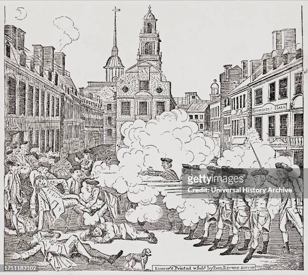 The Boston Massacre, also known as the Incident on King Street, March 5 when British soldiers shot several civilians. The incident was one catalyst...