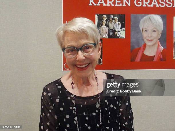 Karen Grassle attends Chiller Theatre Expo Halloween 2023 at Parsippany Hilton on October 28, 2023 in Parsippany, New Jersey.