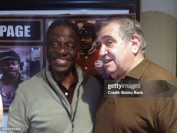 Harrison Page and Dan Lauria attend Chiller Theatre Expo Halloween 2023 at Parsippany Hilton on October 28, 2023 in Parsippany, New Jersey.