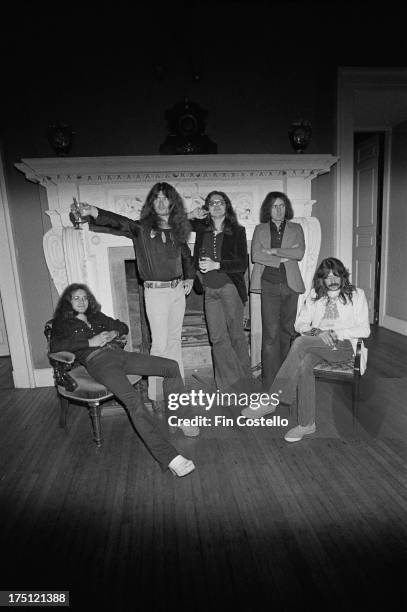 20th SEPTEMBER: English rock group Deep Purple posed at Clearwell Castle in Gloucestershire, England on 20th September 1973. Left to right: Ian...