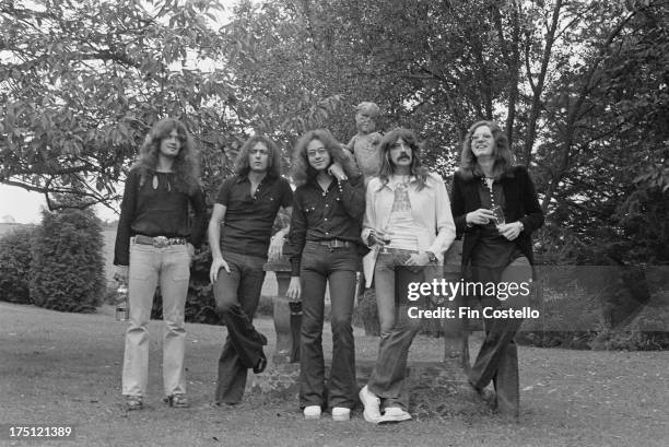 20th SEPTEMBER: English rock group Deep Purple posed at Clearwell Castle in Gloucestershire, England on 20th September 1973. Left to Right: Glenn...