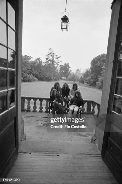 20th SEPTEMBER: English rock group Deep Purple posed at Clearwell Castle in Gloucestershire, England on 20th September 1973. Clockwise from top left:...