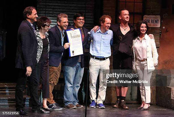 Producer Kevin McCollum, Producer Robyn Goodman, Composer Jeff Marx, Composer Robert Lopez, Producer Jeffrey Seller, Playwright Jeff Whitty and...