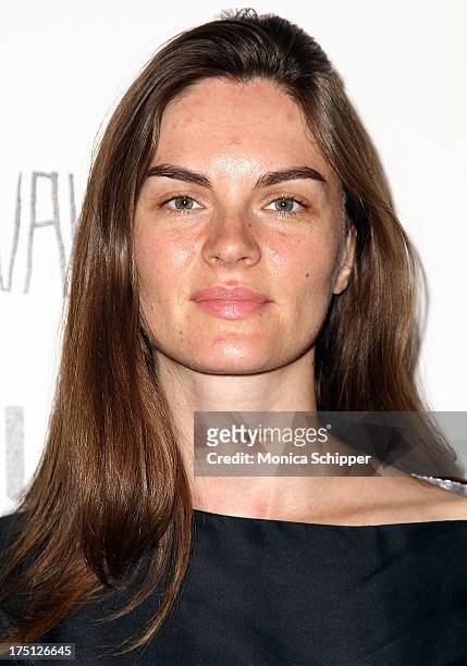 Model Anouck Lepere attends The Cinema Society and Gents screening of Magnolia Pictures' "Prince Avalanche" at Landmark Sunshine Cinema on July 31,...