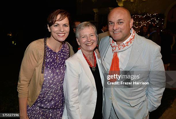 Producer Lousie Slater British Consul-General Dame Barbara Hay and BAFTA/LA Deputy chair of the Board Nigel Daly attend a farewell Cocktail Reception...