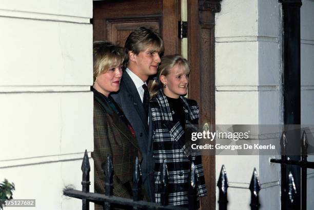 The children of British Conservative politician Michael Heseltine, Annabella, Rupert and Alexandra Heseltine on November 20, 1990 in London, England.