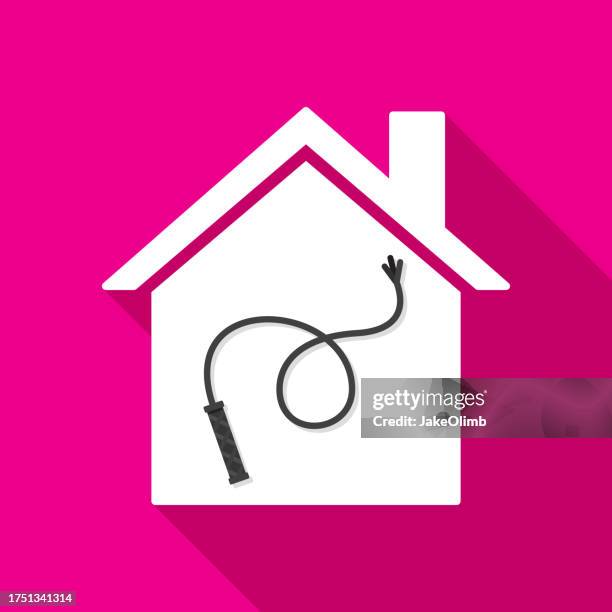 house whip icon flat - strap stock illustrations