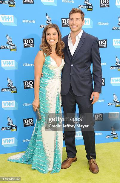 Host Sophia Bush and Google executive Dan Fredinburg arrive at the DoSomething.org and VH1's 2013 Do Something Awards at Avalon on July 31, 2013 in...