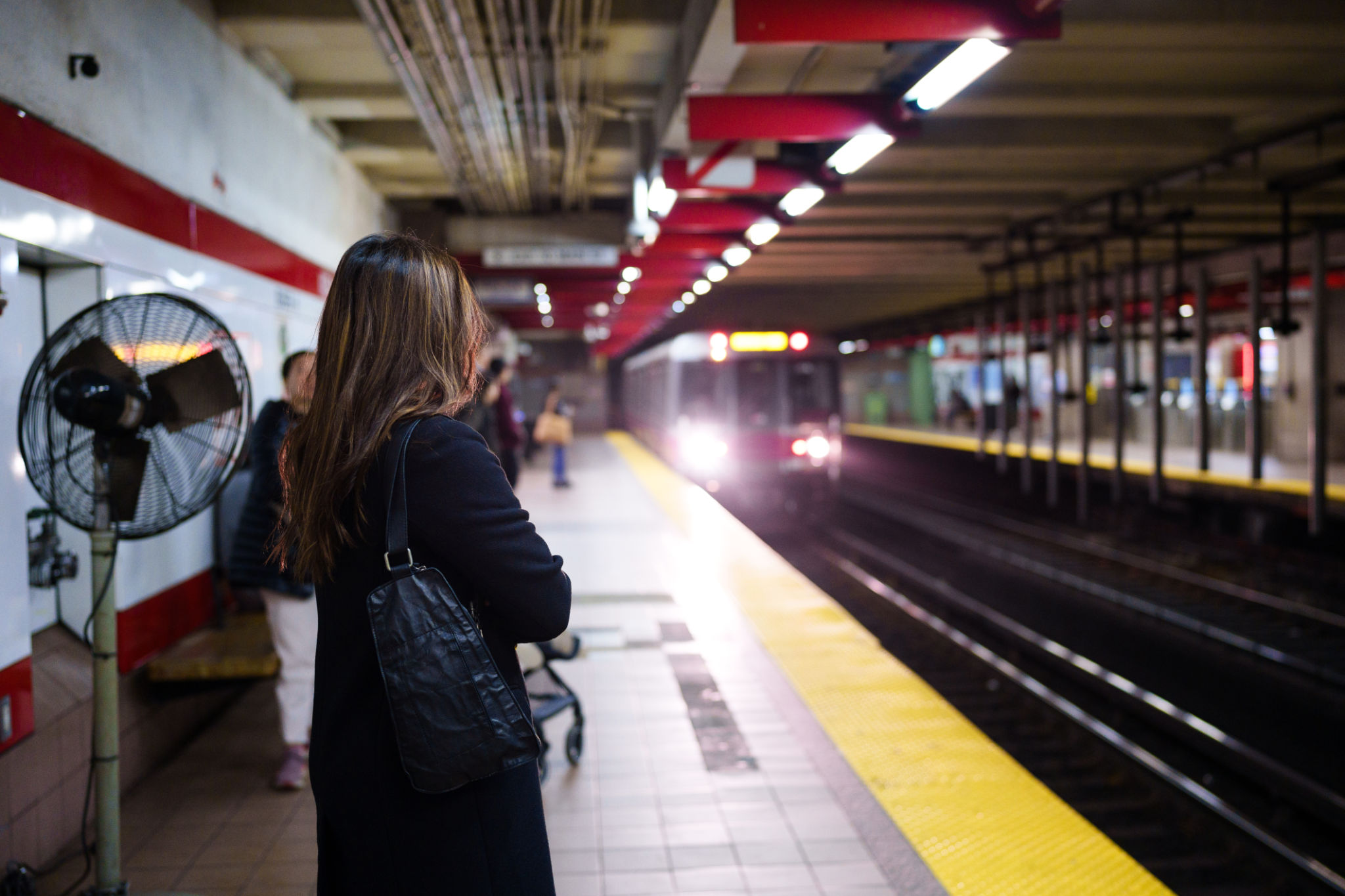 Woman at subway station Woman at subway station