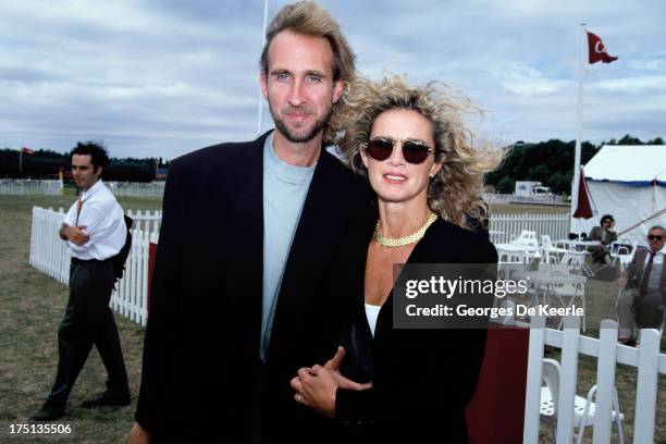 Musician Mike Rutherford of Genesis and his wife Angie Rutherford in 1990 ca. In England.