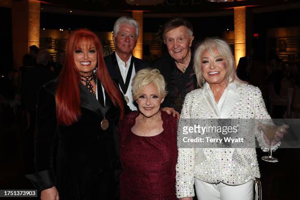 Wynonna Judd, Larry Strickland, Brenda Lee, Bill Anderson and Tanya Tucker attend the Class of 2023 Medallion Ceremony at Country Music Hall of Fame...