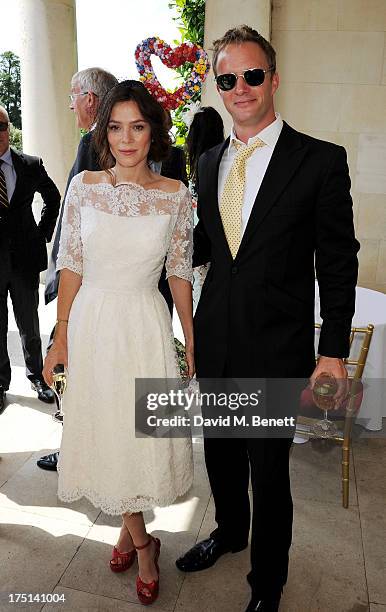 Anna Friel and Rupert Penry Jones attend Ladies Day hosted by Audi at Glorious Goodwood held at Goodwood Racecourse on August 1, 2013 in Chichester,...