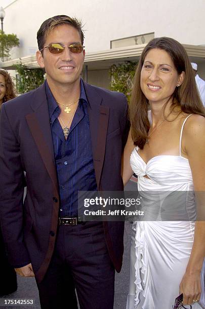 James Caviezel and Kerri Caviezel during 2004 MTV Movie Awards - Backstage and Audience at Sony Pictures Studios in Culver City, California, United...