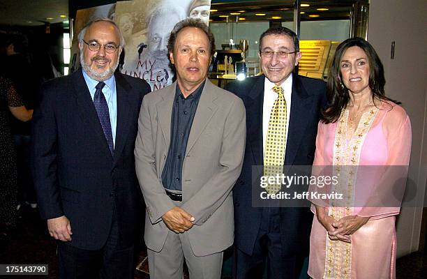 Rabbi Abraham Cooper, associate dean of the Simon Wiesenthal Center, Billy Crystal, Rabbi Marvin Hier, founder and dean of the Simon Wiesenthal...