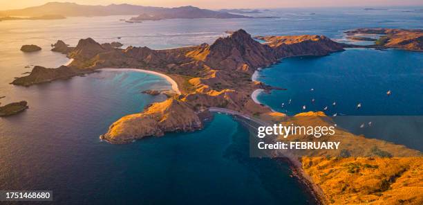padar island - flores island indonesia stock pictures, royalty-free photos & images
