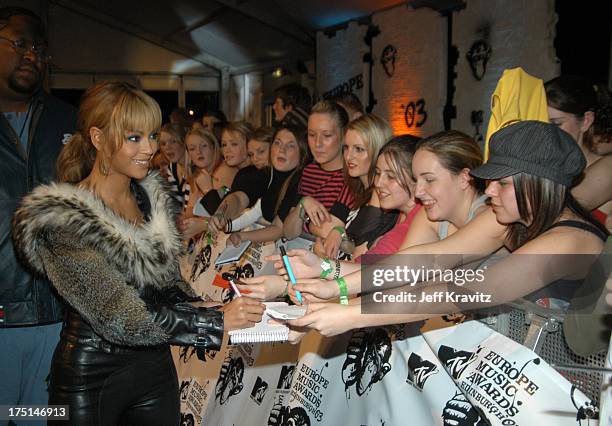 Beyonce during MTV Europe Music Awards 2003 - Arrivals at Ocean Terminal Arena in Edinburgh, Scotland.