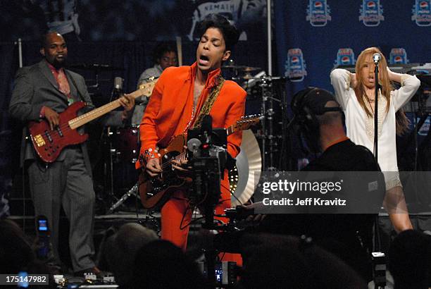 Prince during Super Bowl XLI - Pepsi Super Bowl Halftime Show Press Conference Featuring Prince at Miami Beach Convention Center in Miami, Florida,...