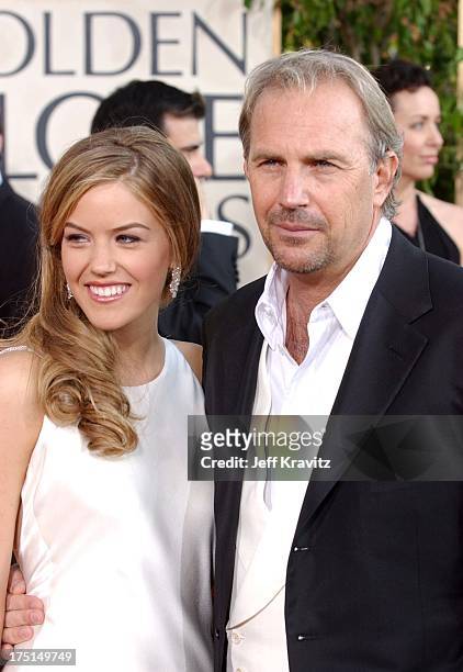Kevin Costner and daughter Lily Costner during The 61st Annual Golden Globe Awards - Arrivals at The Beverly Hilton Hotel in Beverly Hills,...
