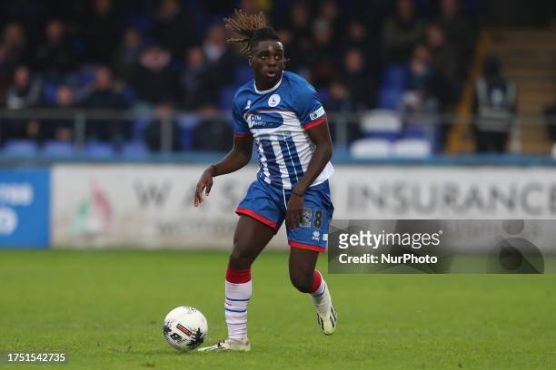 Tyrell Agyemang of Hartlepool United during the Vanarama National League match between Hartlepool United and Rochdale at Victoria Park, Hartlepool on...