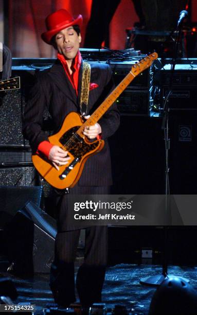 Inductee Prince during The 19th Annual Rock and Roll Hall of Fame Induction Ceremony - Show at Waldorf Astoria in New York City, New York, United...