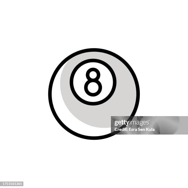 eight ball poll universal line icon design with editable stroke. suitable for web page, mobile app, ui, ux and gui design. - pool table stock illustrations