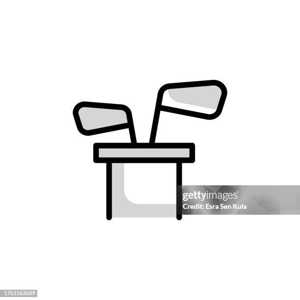 golf universal line icon design with editable stroke. suitable for web page, mobile app, ui, ux and gui design. - putter isolated stock illustrations