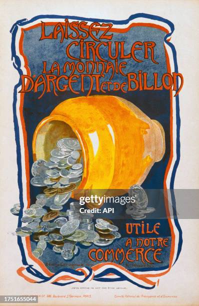Affiche du Comité de prévoyance et d'économies de l'Union française de la Première Guerre mondiale dessinée par un enfant d'une école de Paris en...