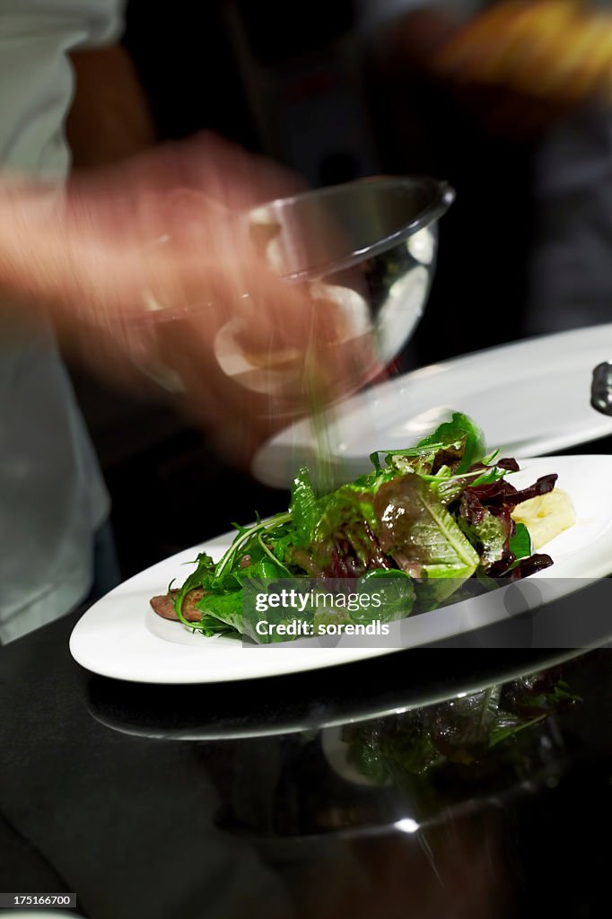 Chef preparing dishes