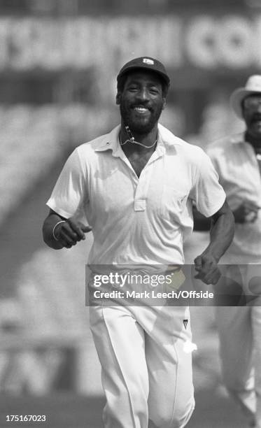 August 1984 The Oval - Cricket - 5th Test England v West Indies - A big smile from Viv Richards as the West Indies win the series.