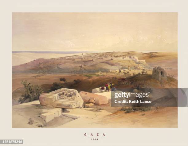gaza, palestine - ancient israel stock illustrations