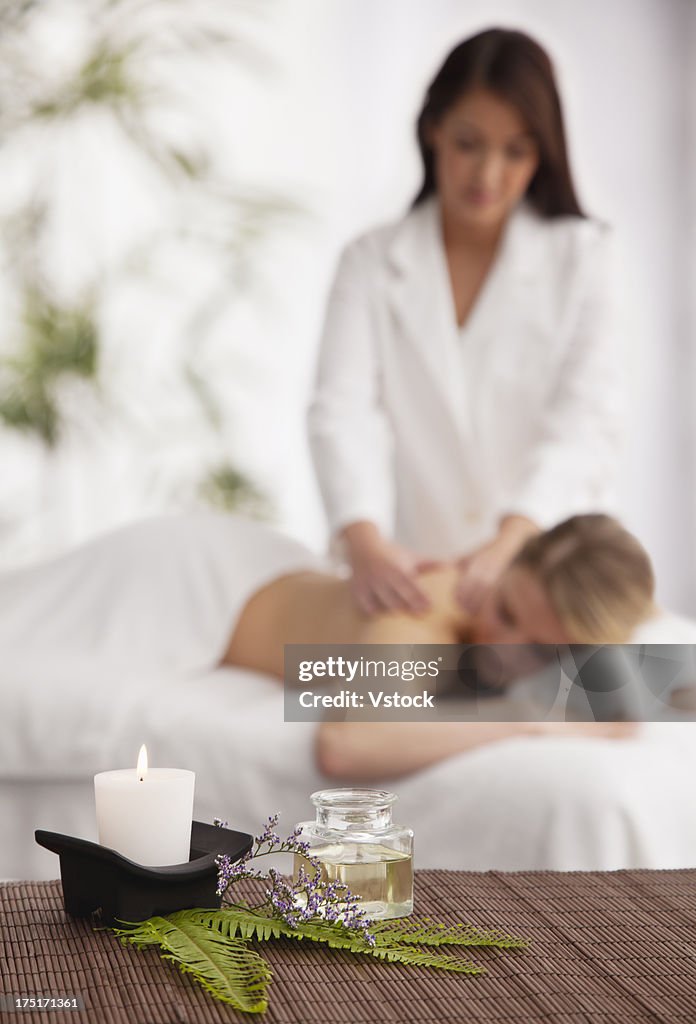 Woman receiving massage
