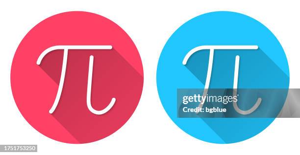 Ril Icono Redondo Con Sombra Larga Sobre Fondo Rojo O Azul, Foto de stock