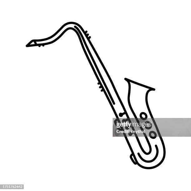 saxophone icon vector illustration - saxophone stock illustrations