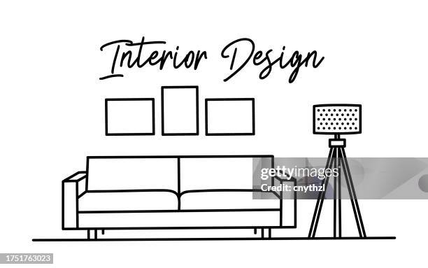 Interior Design Concept Hand Drawn Vector Illustration Home Interior ...