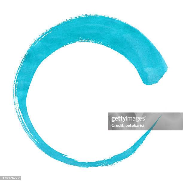 turquoise circle - gouache stock illustrations