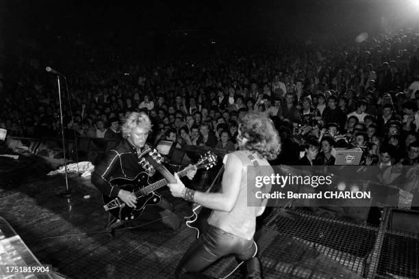 Johnny Hallyday en concert au Palais des Sports de Paris Bercy le 11 novembre 1982