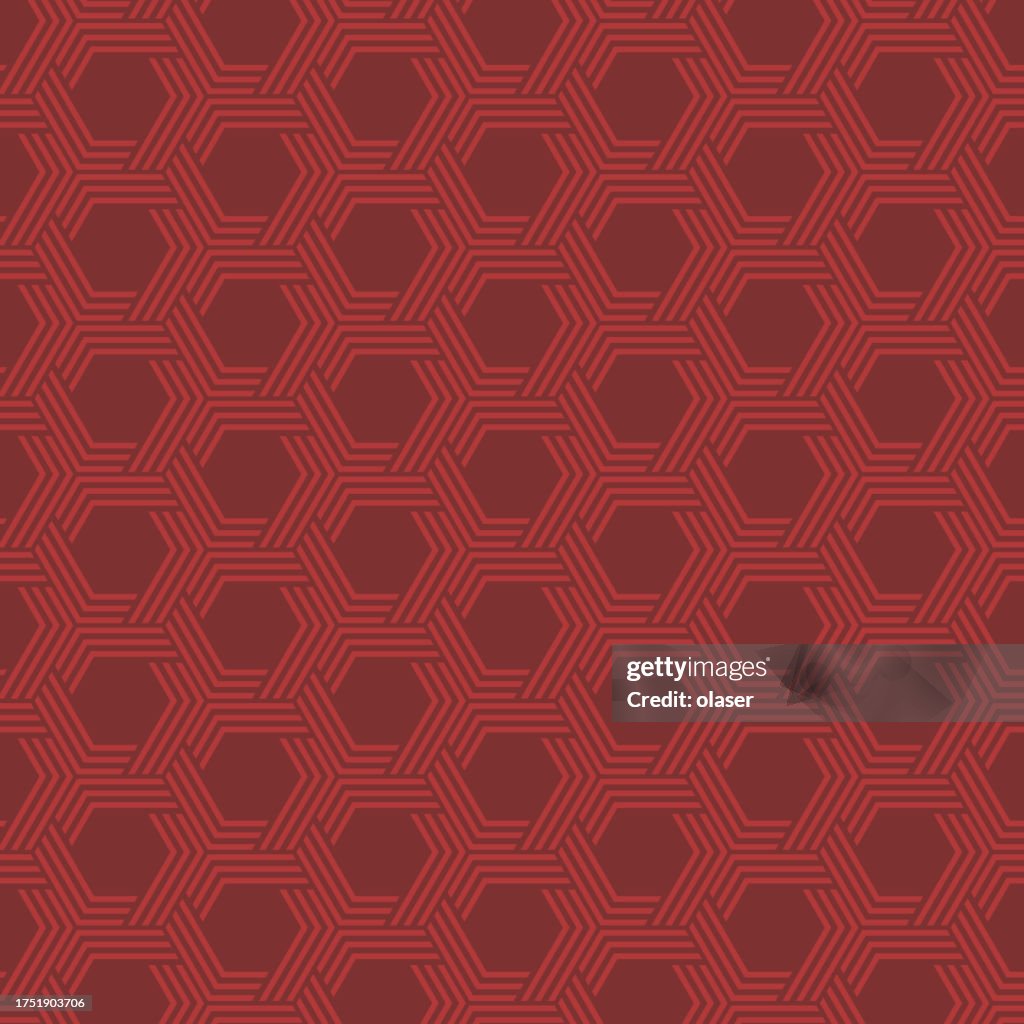 Deep Red Hexagonal Pattern With Interconnected Lines High-Res Vector ...