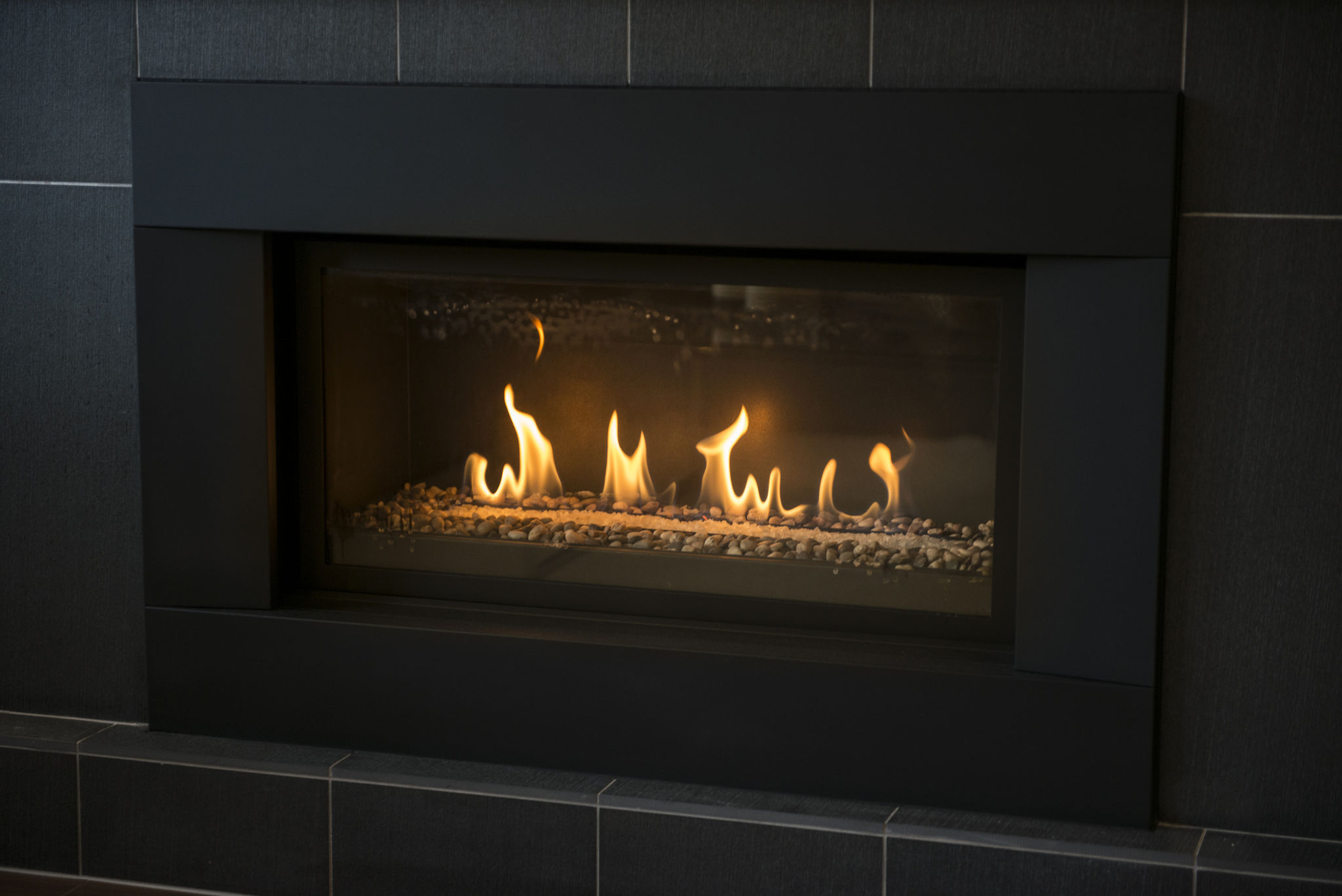gas fireplace winter
