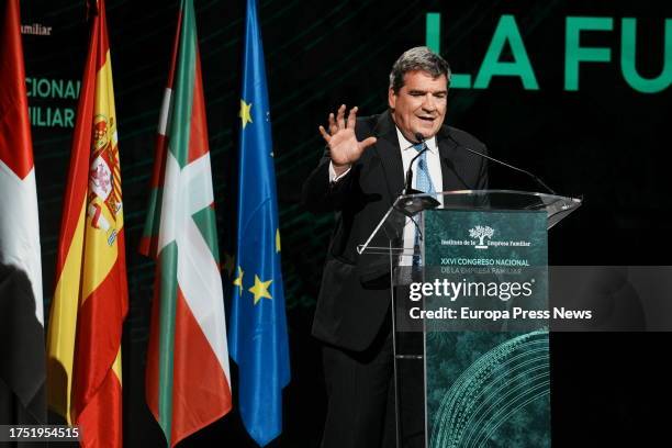 The Minister of Inclusion, Social Security and Migration, Jose Luis Escriva, speaks during the inauguration of the XXVI National Congress of Family...