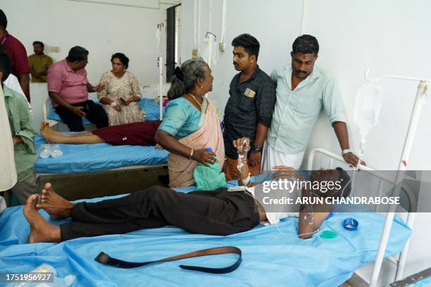 Victims receive medical treatment at the Government Medical College hospital in Ernakulam after a series of explosion took place during a Jehovah...