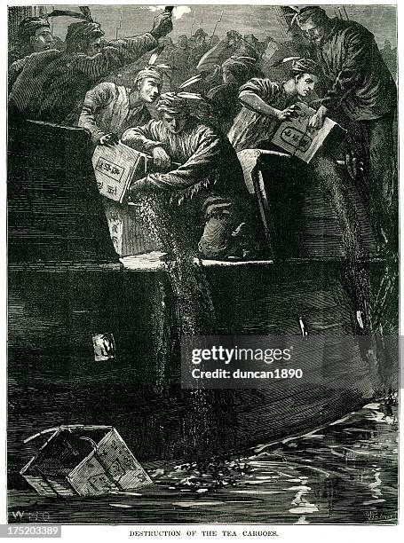 boston tea party - boston tea party stock illustrations