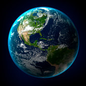 View of Earth from space with clipping path