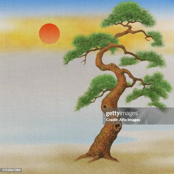 Japan Tree Vector Japanese Style Traditional Tree Illustration High-Res Vector Graphic ...