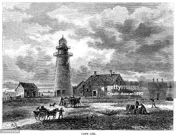 illustrazioni stock, clip art, cartoni animati e icone di tendenza di cape cod nel xviii secolo - capo cod