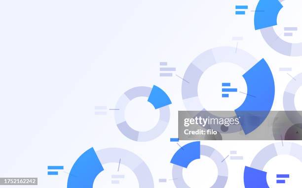 abstrakter hintergrund des datenanalyse-kreisdiagramms - finanzbericht stock-grafiken, -clipart, -cartoons und -symbole