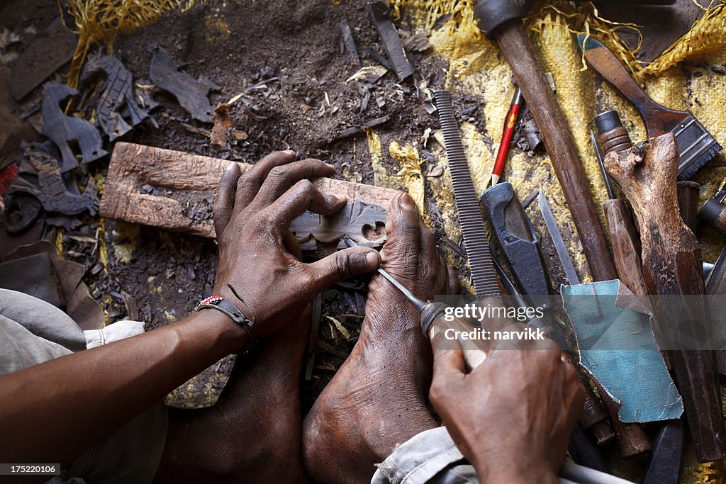 African woodcarver