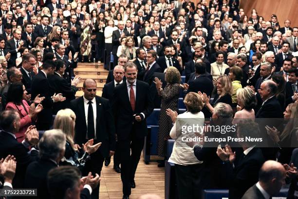 King Felipe VI on his arrival at the XXVI National Congress of Family Business, on 23 October, 2023 in Bilbao, Biscay, Basque Country, Spain. The...