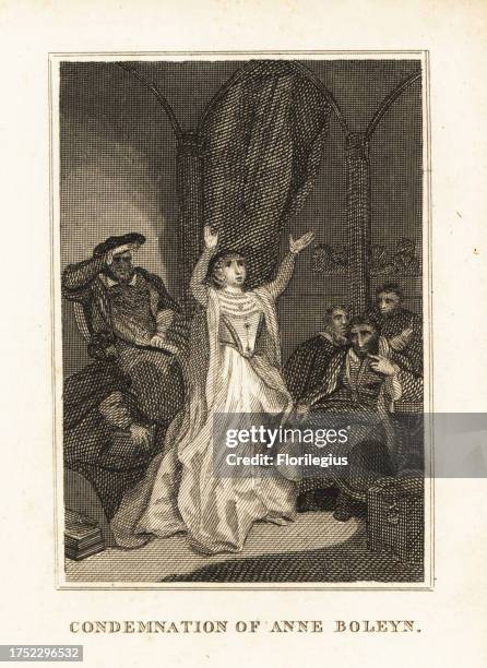 Queen Anne Boleyn charged with adultery, incest and treason by King Henry VIII in 1536. Musician Mark Smeaton, courtier Sir Henry Norris, Sir WIlliam...