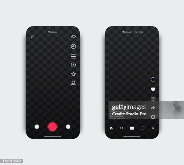bildbanksillustrationer, clip art samt tecknat material och ikoner med mobile app user interface mockup smartphone template - grafiskt användargränssnitt